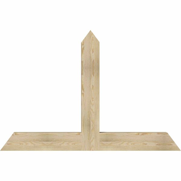 Ekena Millwork Portland Rough Sawn Timber Gable Bracket, Douglas Fir, 60"W x 40"H x 4"D x 6"F, 16/12 Pitch GBW060X40X0406POR00RDF - main